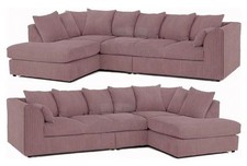 XL JUMBO CORD CORNER SOFA SET LEFT / RIGHT HAND /5 SEATER SUITE EXCLUSIVE
