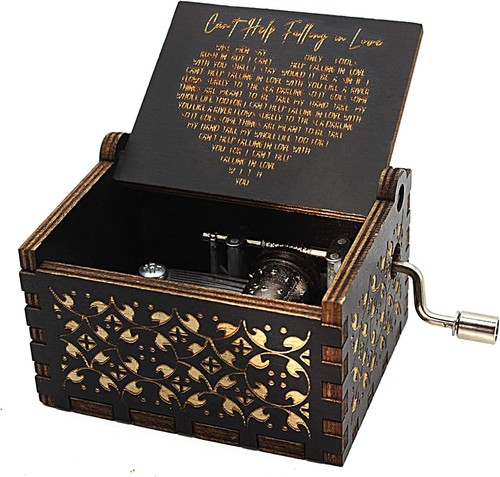 Wooden music box hand crank - wooden,
