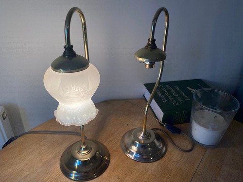 Vintage brass bedside lamps - brass,