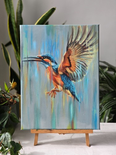 Original artwork kingfisher - original,