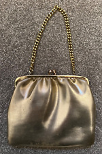 Vintage 1960s MacLaren (UK) Gold Faux Leather Small Evening Bag Chain Strap VGC