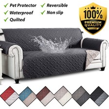 Sofa Slip Covers Waterproof Reversible Quilted Throw Couch Cover Pet Protector