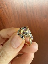 14K Yellow Gold Leopard Panther Ring