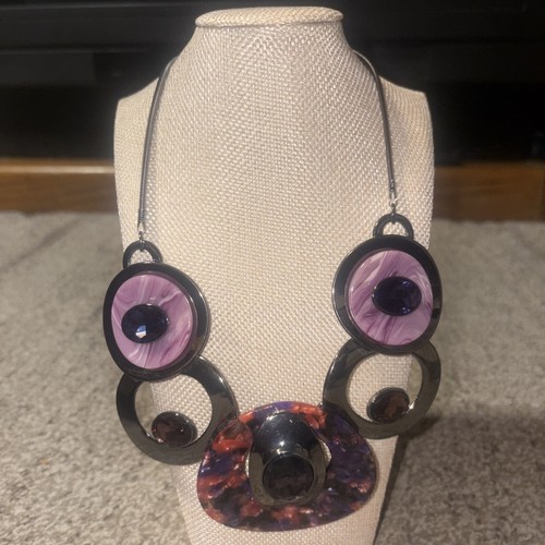 Chunky purple resin statement - chunky,