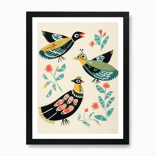 Folk style bird - style, painting