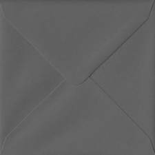 Dark Grey 130mm x 130mm Gummed 135gsm Luxury Square Coloured Grey Envelopes