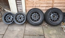 4x100 8.25j Banded Steel Wheels nova 14" Stance Drift Mx5 Vw Vauxhall