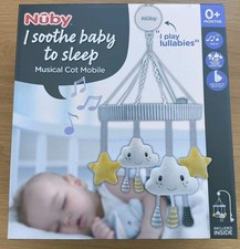 Nuby Soothe Baby To Sleep Musical Cot Mobile - Stars & Clouds