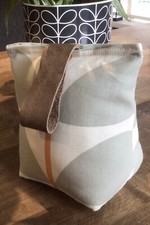 Orla Kiely Fabric Doorstop - Warm Grey Large Stem  - Handmade - New - Filled