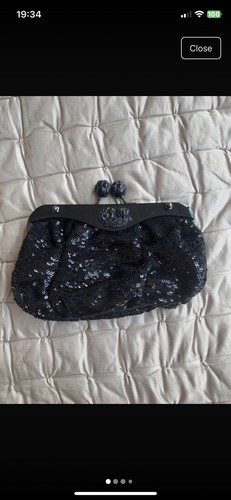 Black sequin clutch bag small - sequin,