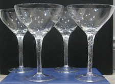 Set of 4x Twisted Stem Modern Coupe Champagne/Cocktail Saucers