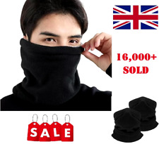 Thermal Snood Neck Warmer Scarf Men Thick Fleece Windproof Balaclava Black Mask