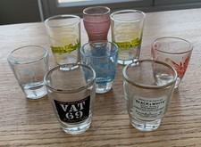 Vintage Promotional Scotch Whisky Shot Tot Glasses Bundle