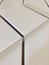 15 Gloss White Chrome Plastic Panels Shower PVC Cladding Bathroom Ceiling