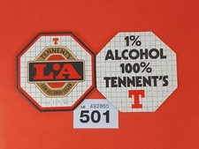 Vintage Beer Mats   Tennent's  Low Alcohol Lager  ×2   1980's  Unused