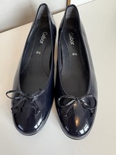 GABOR DARK NAVY PATENT BOW
