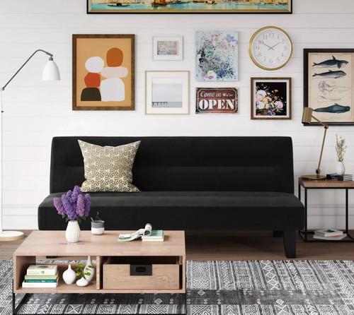 Kebo futon black velvet - futon, by