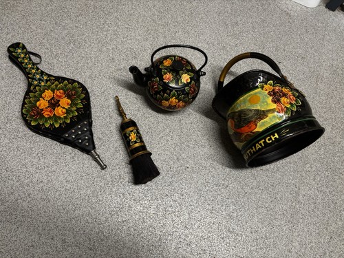 Piece hand painted fire side - piece,
