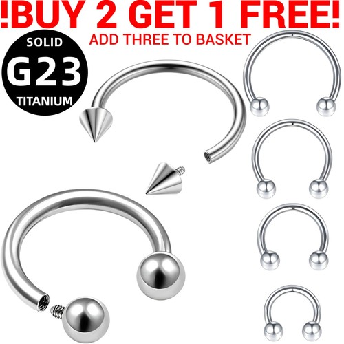 Titanium horseshoe piercing - horseshoe,