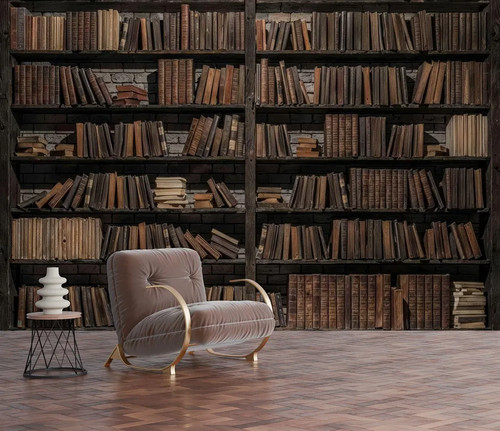 Vintage book wooden library