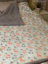 Luxury Large snuggle Kids Adults Sherpa Fleece Blanket Throw Panda Fox Size Uk