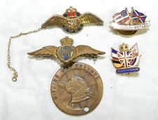 Lot of 4 British Pins + 1 fob - Bundles for Britains - RAF - Barkers for Britain