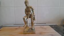 Solid brass coal miner figure