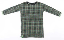 Topshop Womens Brown Round Neck Plaid Polyester Blend Jumper Size 6