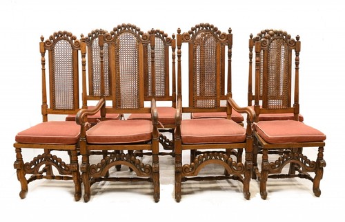 Set oak dining chairs jacobean - oak,