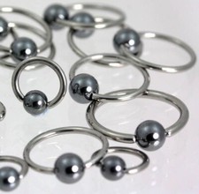 Titanium Ball Closure Ring - 1.2 to 1.6mm Thick 14-16 Ga - Piercing Jewellery UK