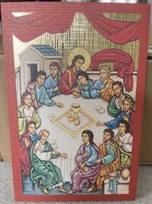 Handcrafted Wooden Plaque the Last Supper Icon, Inspirational Religious Art