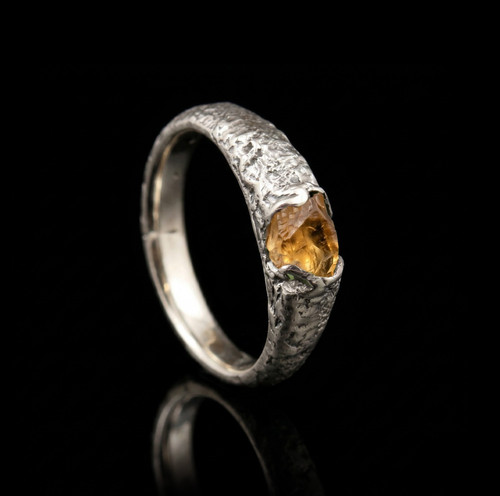 Raw citrine vintage signet - raw,