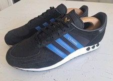 Adidas Original Mens LA Trainer Black & Blue Suede Trainers - UK Size 10.5