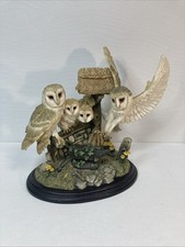 Barn Owl Family Country Artists Hand Punted & Crafted David Ivey Royal Doulton R