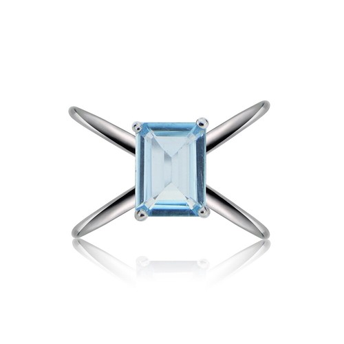 Sterling silver blue topaz - silver,