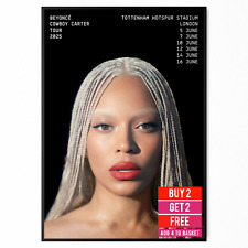 Beyoncé Music Poster UK Concert Print UK Tour For Beyoncé Beyhive Fan A5-A3