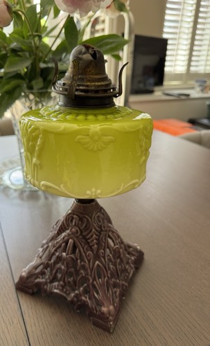 Antique victorian oil lamp - victorian,