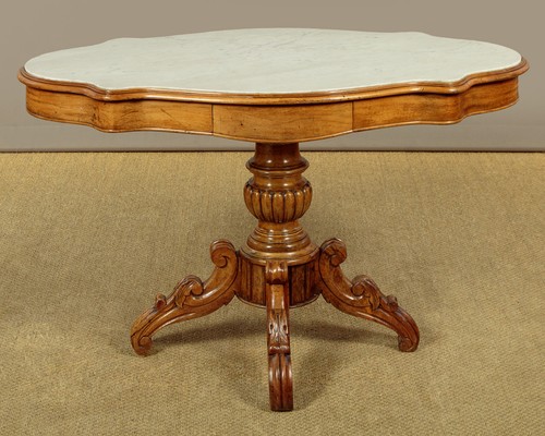 Antique marble top walnut - marble,