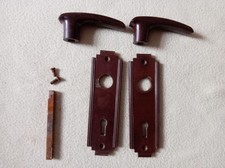 Vintage Bakelite Lever Door Handles Art Deco Plates Antique  1930's Everite 