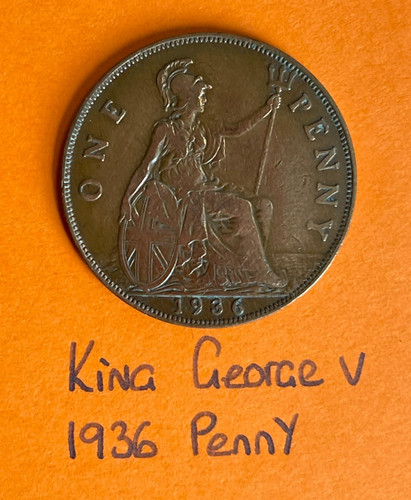 King george one penny coin - king,