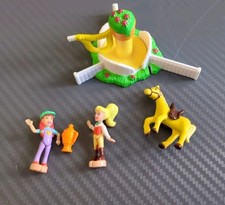 Vintage Polly Pocket Stables Set- Figures And Horse Jump Only -1998 bluebird 