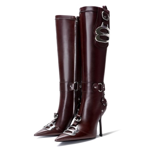Lacikosz burgundy knee high - knee,
