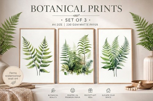Botanical print set - 3, |