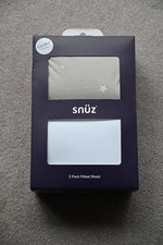 New SunzKot Snuz  Cot Cot/Bed Grey Star 2 x Fitted Sheets - New