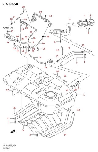 Suzuki genuine pad fuel - fuel, tank