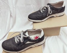 PAVERS RELIFE Ladies Size 7 Navy & White Trainers Laces & Side Zip CG W70