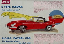 E Type Jaguar Car Dinky Toy - Mounted Vintage Advert 1960s Magazine Page