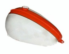 For Triumph T120R TR6 650cc 1965 White Orange Stripe Petrol Gas Fuel Tank