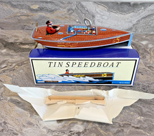ZC414:  Schylling Collector Series Tinplate Wind-Up Thunderbolt Speedboat Toy