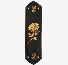 Ceramic Door Finger Plate Gold Dahlia Design (Each)